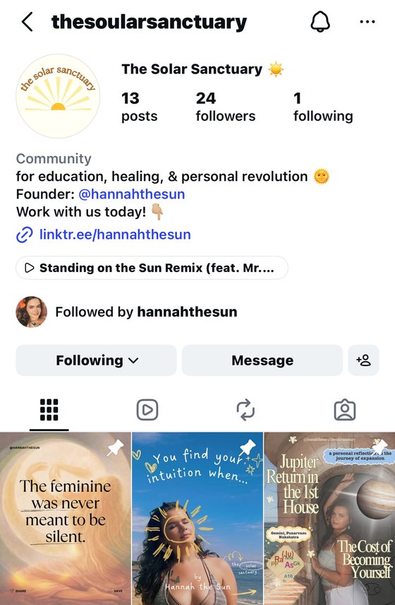 Preview of The Solar Sanctuary Instagram profile