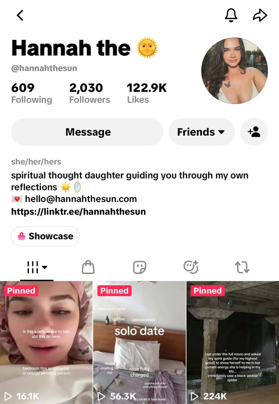 Preview of Hannah's TikTok profile